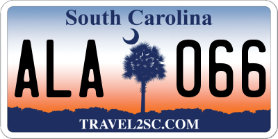 SC license plate ALA066