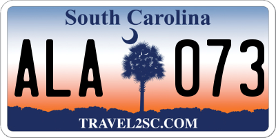 SC license plate ALA073