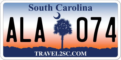 SC license plate ALA074