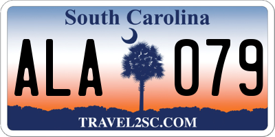 SC license plate ALA079