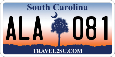 SC license plate ALA081