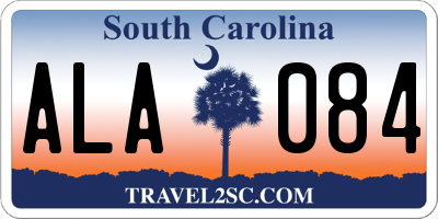 SC license plate ALA084