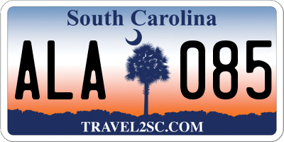 SC license plate ALA085