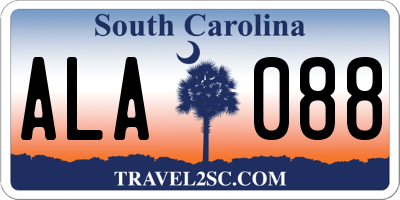 SC license plate ALA088