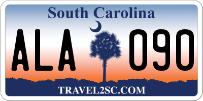 SC license plate ALA090