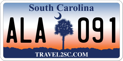 SC license plate ALA091