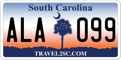 SC license plate ALA099