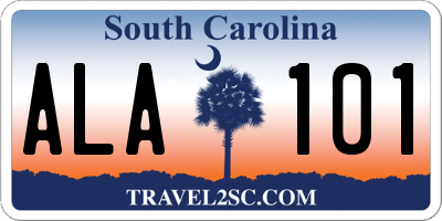 SC license plate ALA101