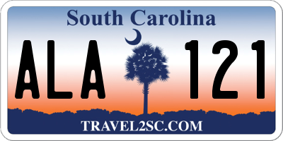 SC license plate ALA121