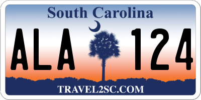 SC license plate ALA124