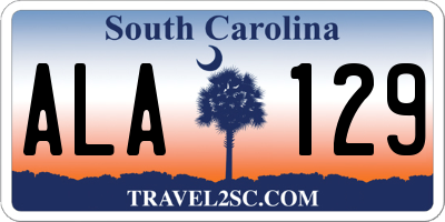 SC license plate ALA129