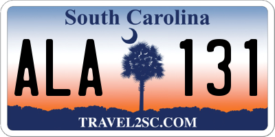 SC license plate ALA131