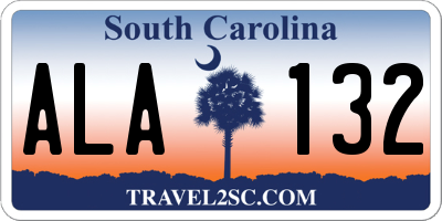 SC license plate ALA132