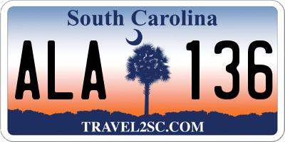 SC license plate ALA136