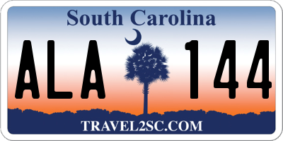 SC license plate ALA144
