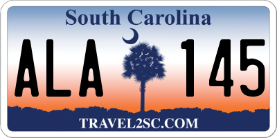 SC license plate ALA145