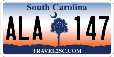 SC license plate ALA147