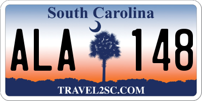 SC license plate ALA148