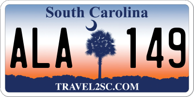 SC license plate ALA149