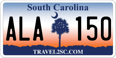 SC license plate ALA150