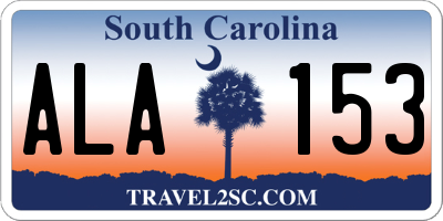 SC license plate ALA153