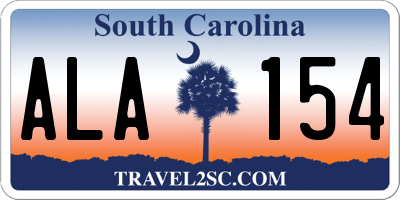 SC license plate ALA154