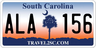 SC license plate ALA156