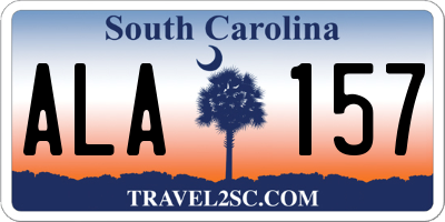 SC license plate ALA157