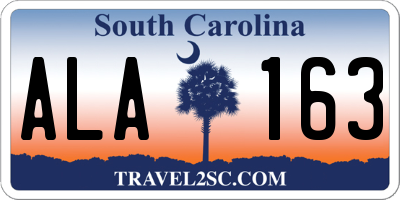SC license plate ALA163