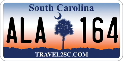 SC license plate ALA164