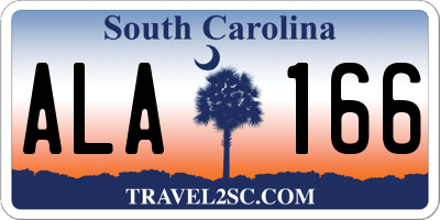 SC license plate ALA166