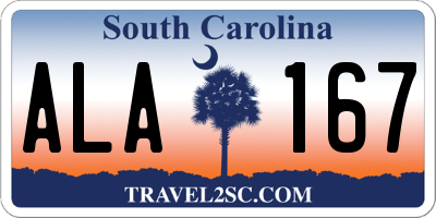 SC license plate ALA167