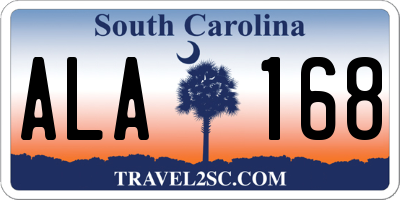 SC license plate ALA168