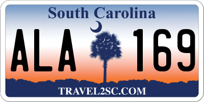 SC license plate ALA169