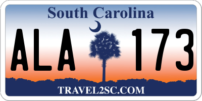 SC license plate ALA173