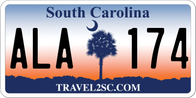 SC license plate ALA174