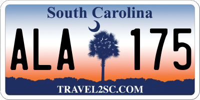 SC license plate ALA175