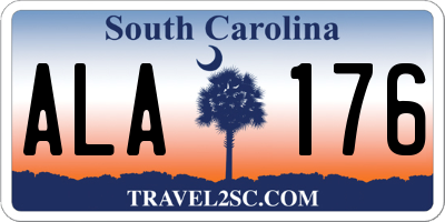 SC license plate ALA176