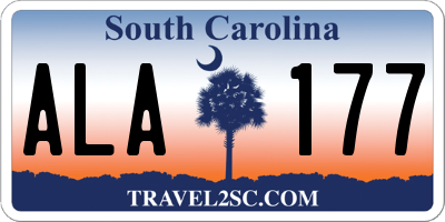 SC license plate ALA177