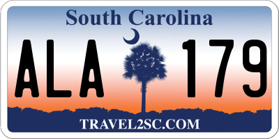 SC license plate ALA179