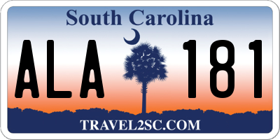 SC license plate ALA181