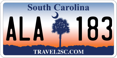 SC license plate ALA183