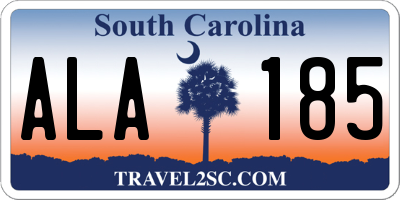 SC license plate ALA185