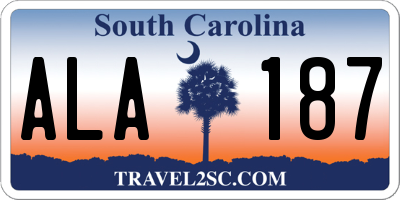 SC license plate ALA187