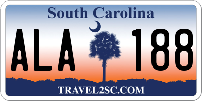 SC license plate ALA188