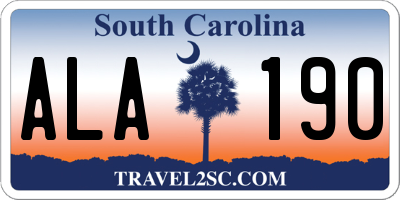 SC license plate ALA190