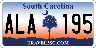 SC license plate ALA195
