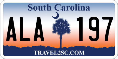 SC license plate ALA197