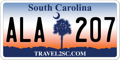 SC license plate ALA207