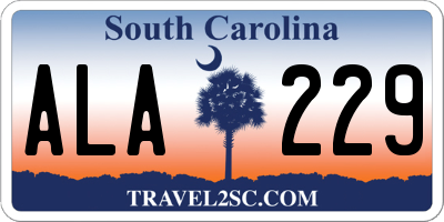 SC license plate ALA229